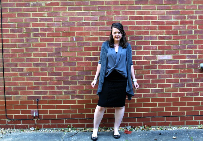 Styling a simple skirt and top outfit for work
