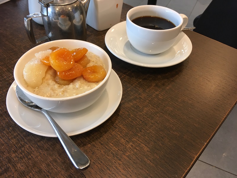 Porridge and a cup of coffee